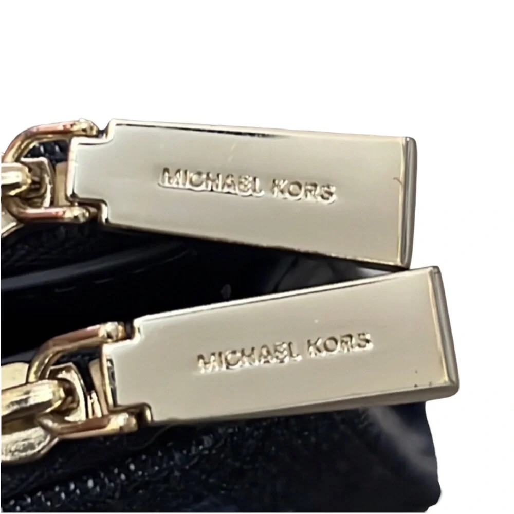 👛Michael Kors Signature Denim Double Zip Wristlet Clutch Wallet - Picture 6 of 12